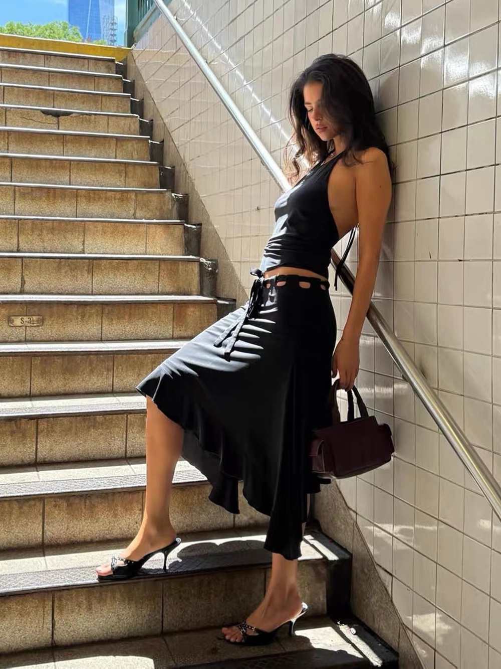 Ruffle Midi skirt